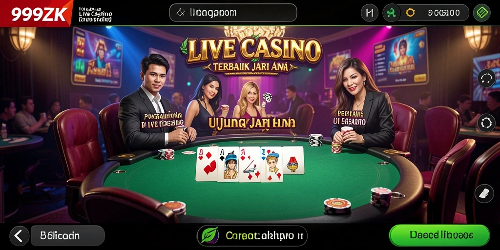 Tampilan gameplay Live Casino yang mendebarkan di 999ZK.