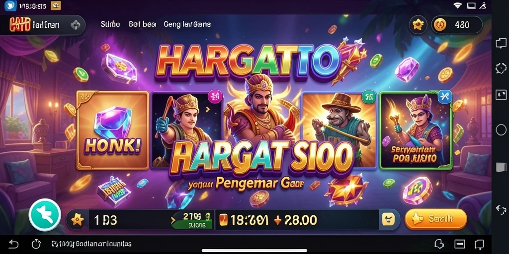 Tampilan gameplay HARGATOTO yang menegangkan dan penuh warna.