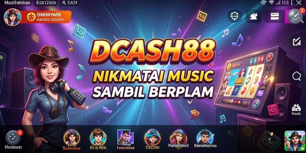 Screenshot menunjukkan gameplay seru di IDCASH88 dengan interaksi musik.