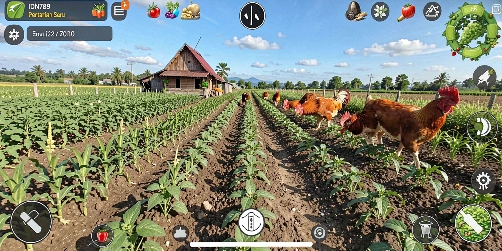 Tampilan menawan dari gameplay pertanian di IDN789.