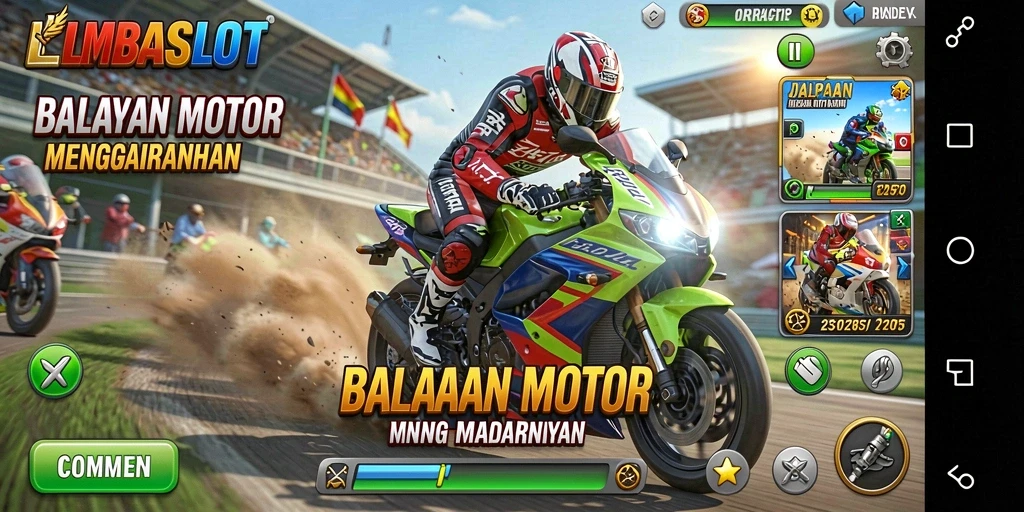 Gameplay seru dengan balapan motor yang menegangkan.