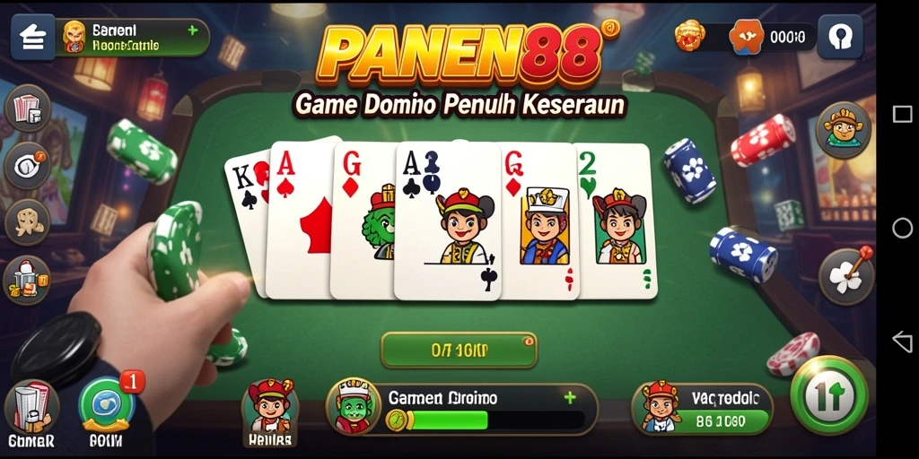 Tampilan gameplay seru dari PANEN88 dengan tema Domino.