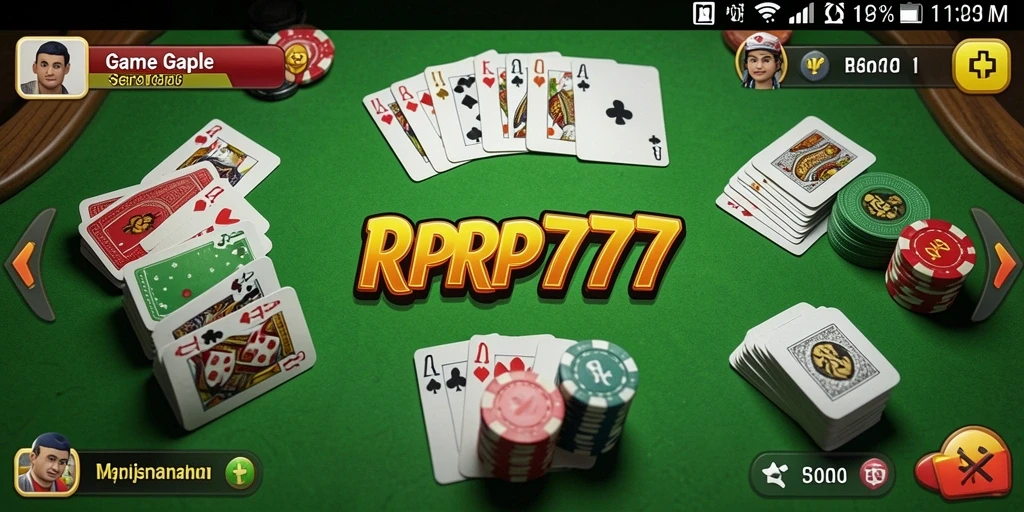 Screenshot RPRP777 menunjukkan suasana seru permainan Gaple.