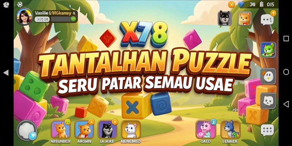 Tangkap layar X78 menampilkan gameplay puzzle yang menantang dan menyenangkan.