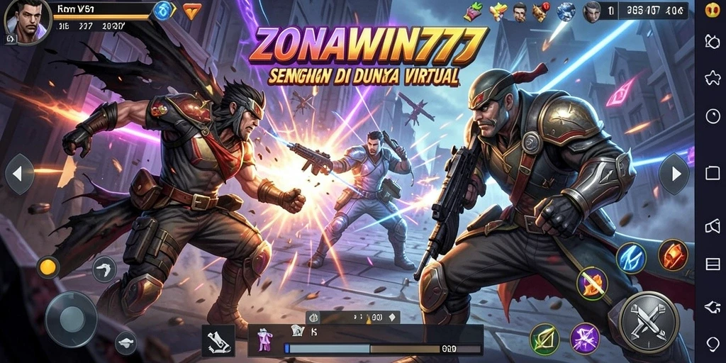 Screenshot gameplay ZONAWIN777 menampilkan aksi pertarungan yang intens.
